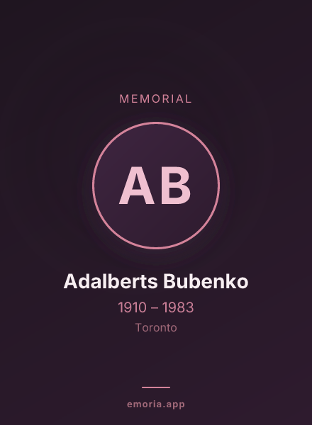 Memorial portrait of Adalberts Bubenko