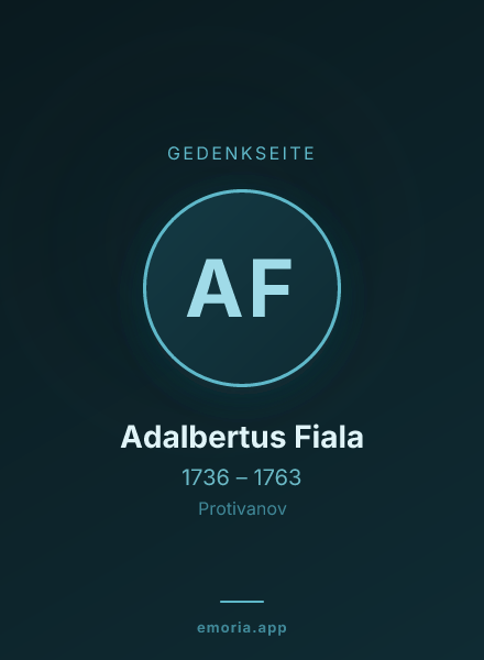 Gedenkportrait von Adalbertus Fiala