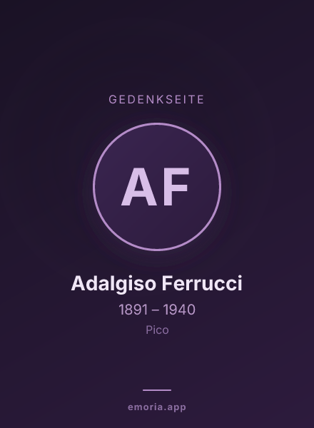 Gedenkportrait von Adalgiso Ferrucci