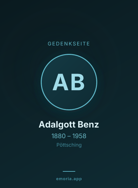Gedenkportrait von Adalgott Benz