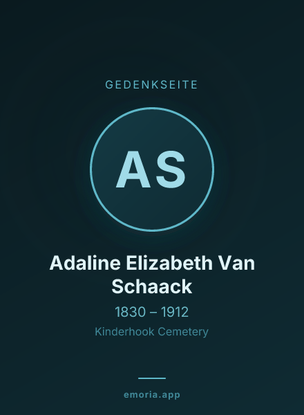 Gedenkportrait von Adaline Elizabeth Van Schaack