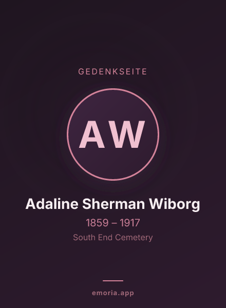 Gedenkportrait von Adaline Sherman Wiborg