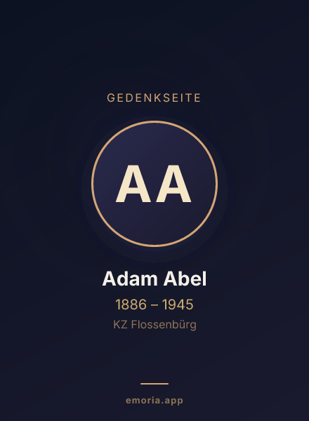 Gedenkportrait von Adam Abel