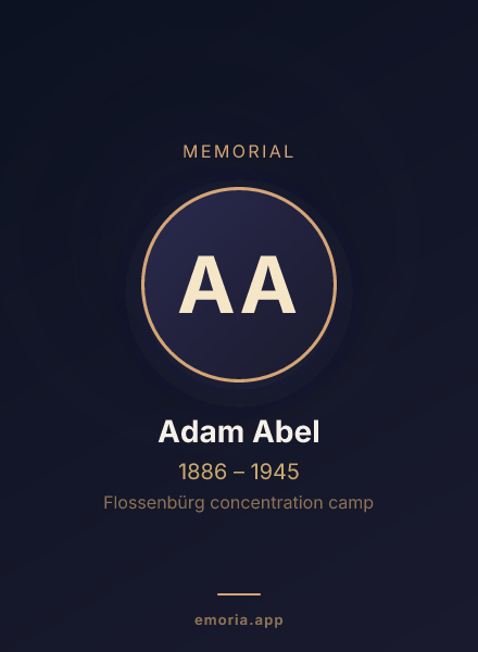 Memorial portrait of Adam Abel