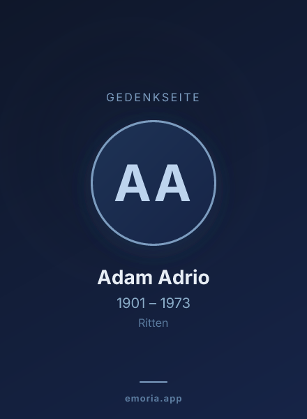 Gedenkportrait von Adam Adrio