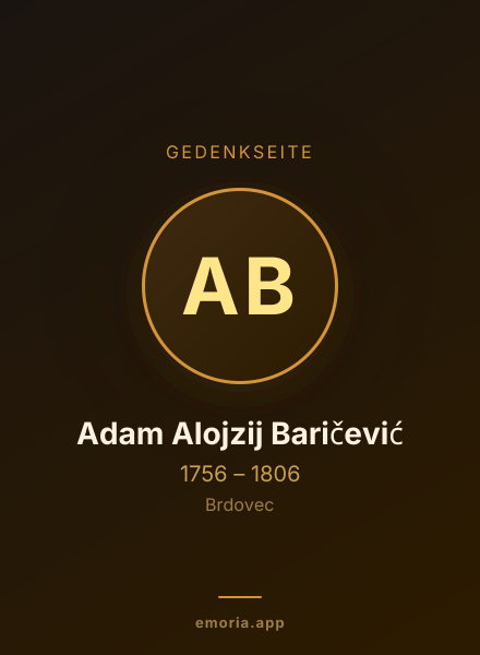 Gedenkportrait von Adam Alojzij Baričević