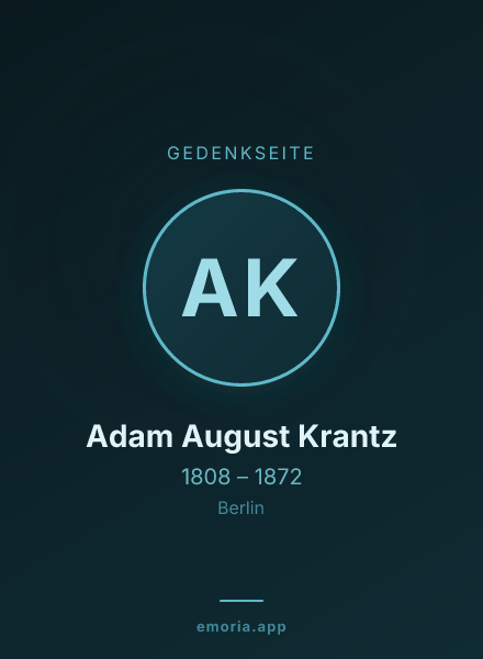 Gedenkportrait von Adam August Krantz