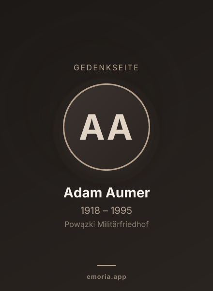 Gedenkportrait von Adam Aumer