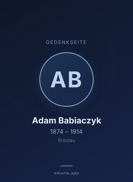 Gedenkportrait von Adam Babiaczyk
