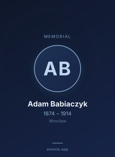 Memorial portrait of Adam Babiaczyk