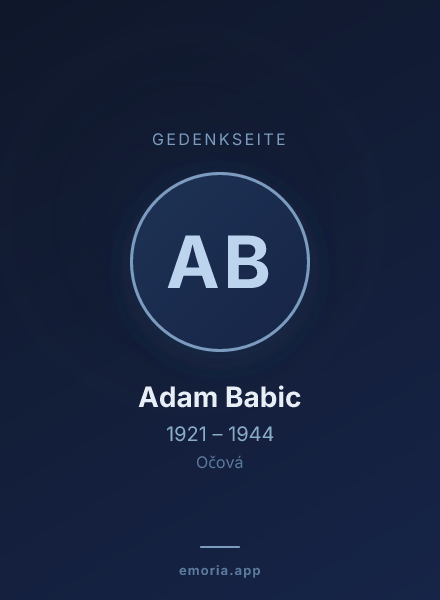 Gedenkportrait von Adam Babic