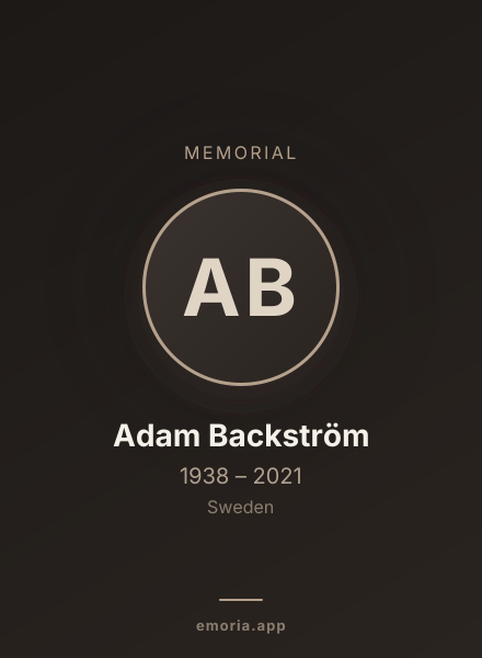 Memorial portrait of Adam Backström