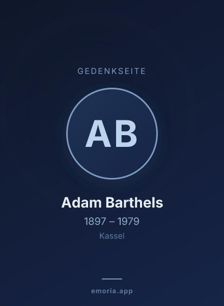 Gedenkportrait von Adam Barthels