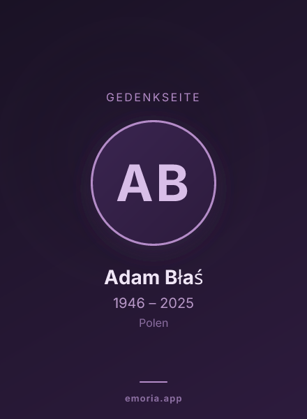 Gedenkportrait von Adam Błaś