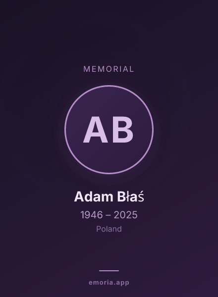 Memorial portrait of Adam Błaś