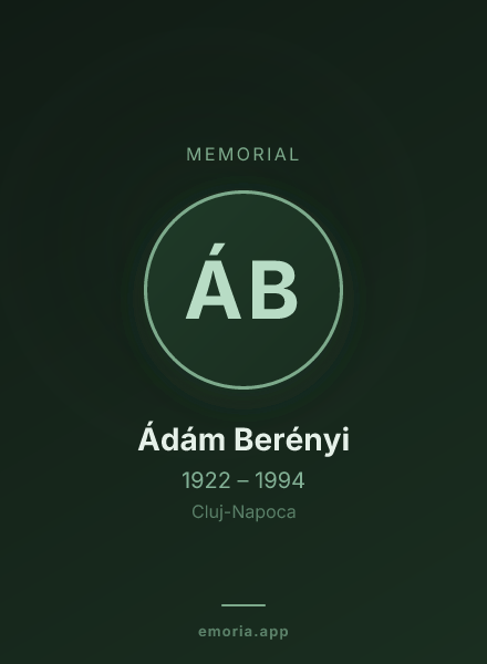 Memorial portrait of Ádám Berényi