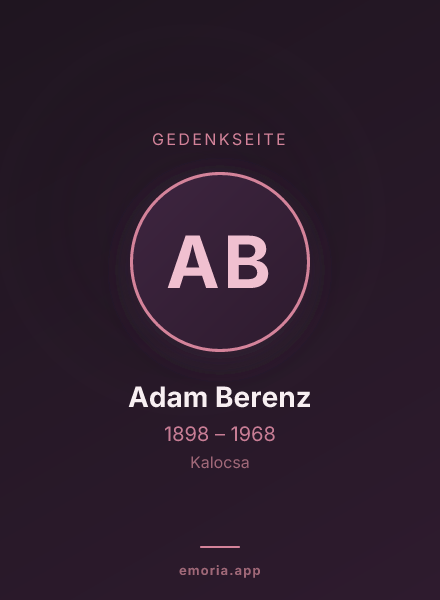 Gedenkportrait von Adam Berenz