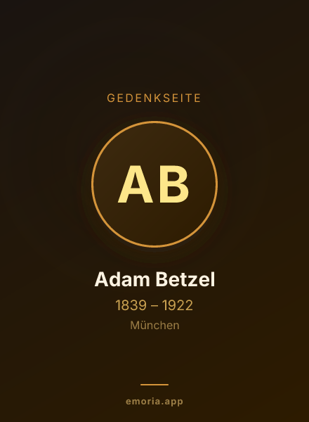 Gedenkportrait von Adam Betzel