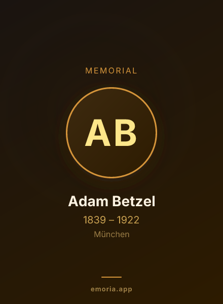 Memorial portrait of Adam Betzel