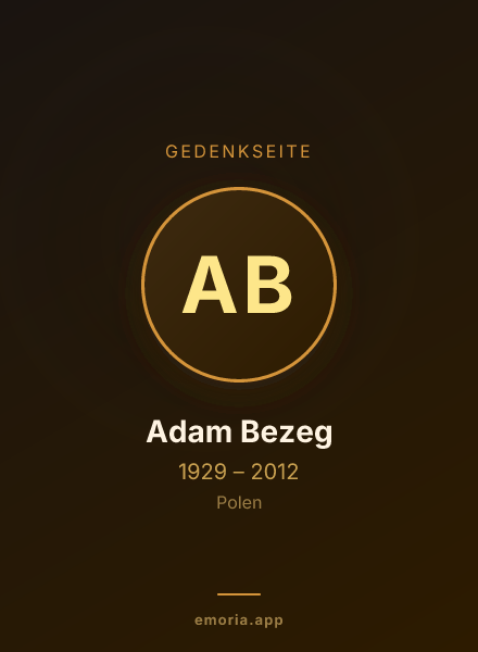 Gedenkportrait von Adam Bezeg