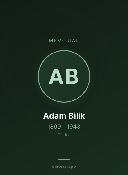 Memorial portrait of Adam Bilik