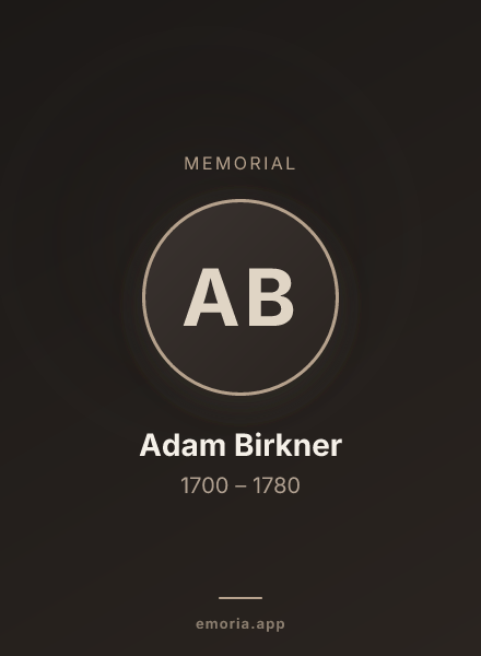 Memorial portrait of Adam Birkner