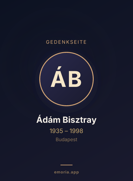 Gedenkportrait von Ádám Bisztray