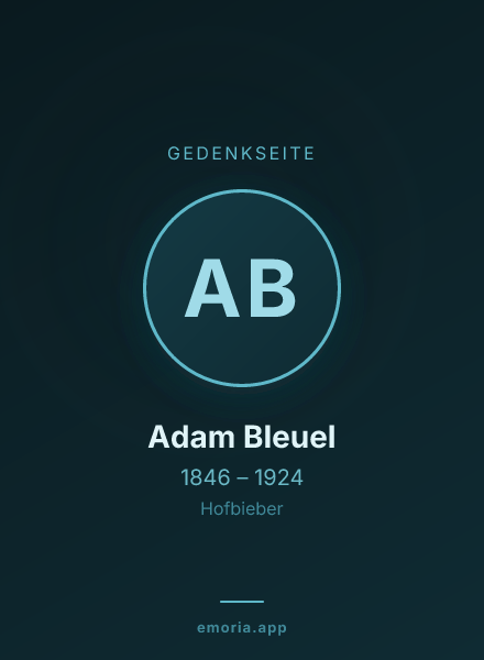 Gedenkportrait von Adam Bleuel