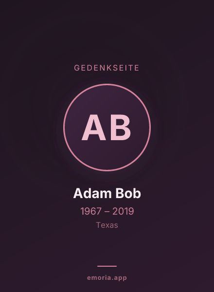Gedenkportrait von Adam Bob