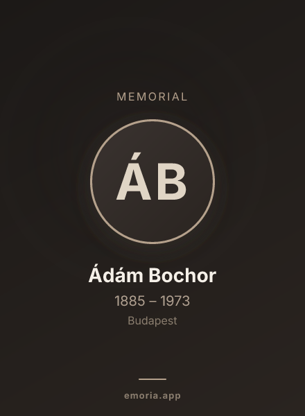 Memorial portrait of Ádám Bochor