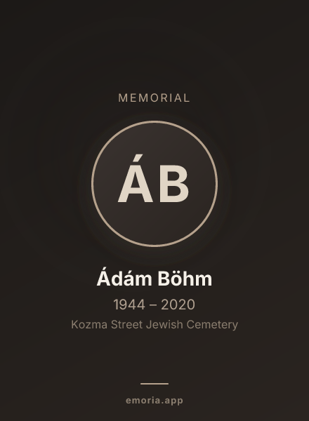 Memorial portrait of Ádám Böhm