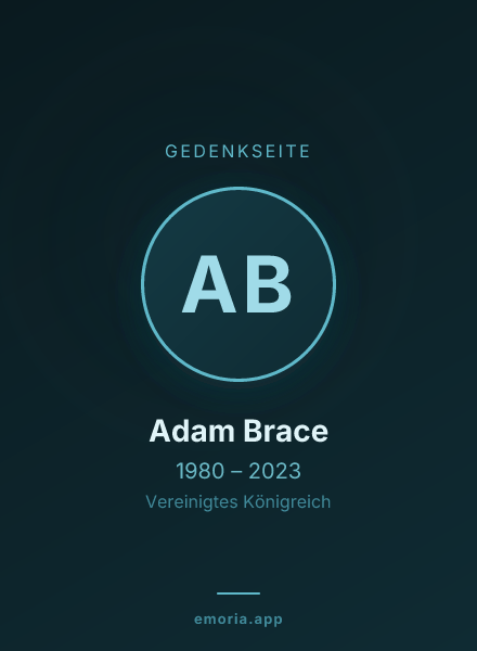 Gedenkportrait von Adam Brace