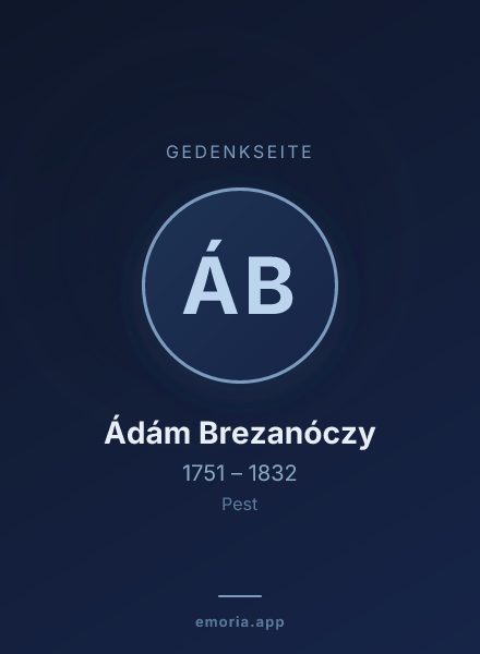 Gedenkportrait von Ádám Brezanóczy