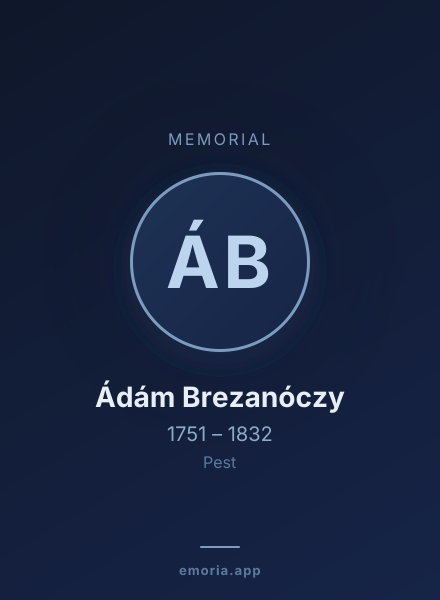 Memorial portrait of Ádám Brezanóczy