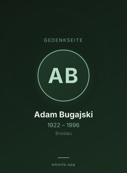 Gedenkportrait von Adam Bugajski