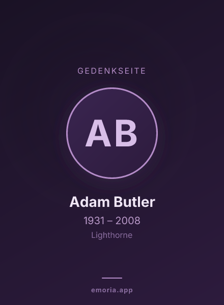 Gedenkportrait von Adam Butler