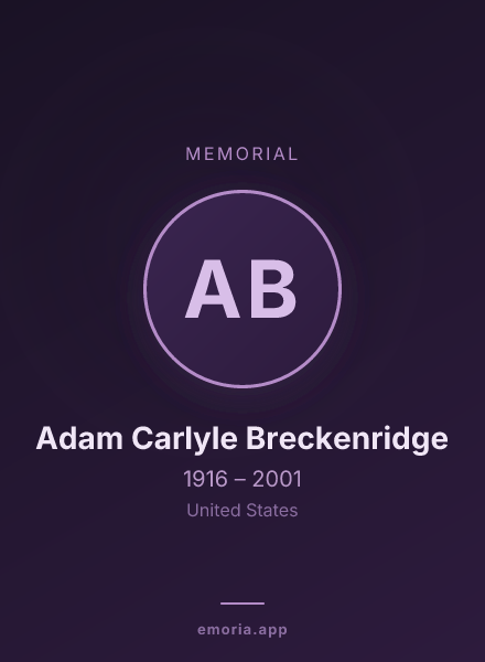 Memorial portrait of Adam Carlyle Breckenridge