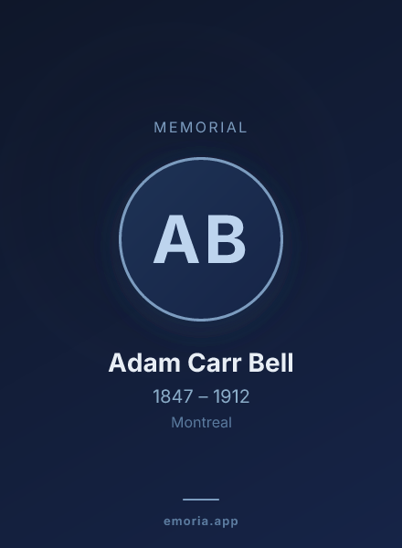 Memorial portrait of Adam Carr Bell