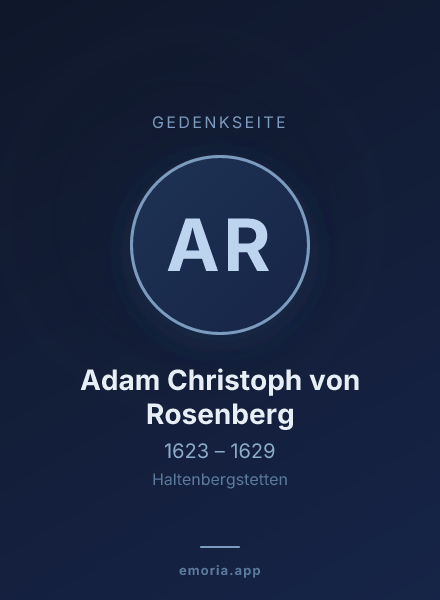 Gedenkportrait von Adam Christoph von Rosenberg