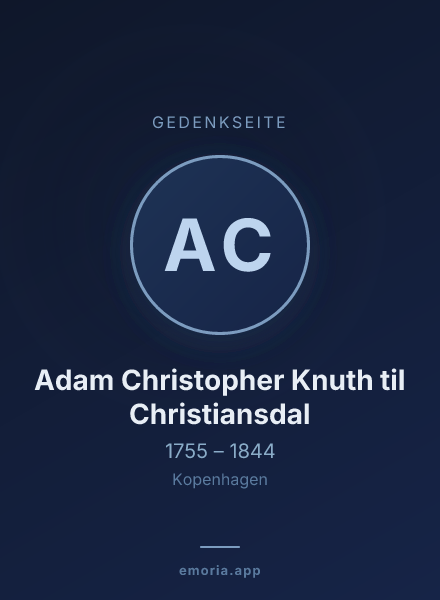 Gedenkportrait von Adam Christopher Knuth til Christiansdal