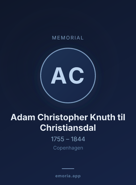 Memorial portrait of Adam Christopher Knuth til Christiansdal