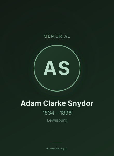 Memorial portrait of Adam Clarke Snydor
