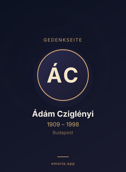 Gedenkportrait von Ádám Cziglényi