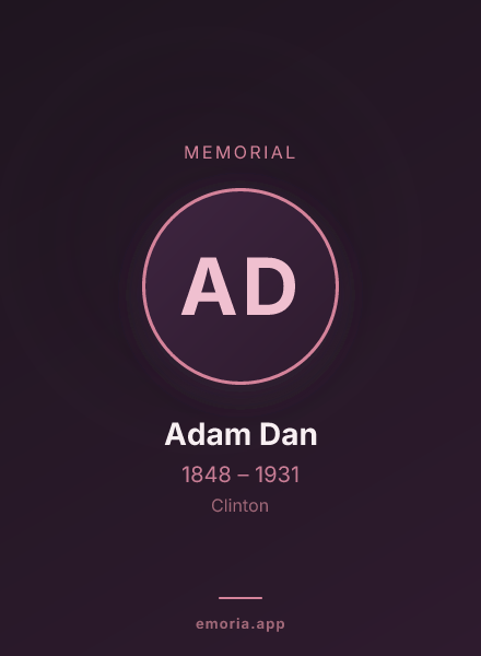 Memorial portrait of Adam Dan