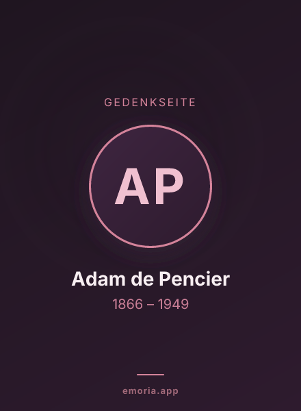 Gedenkportrait von Adam de Pencier