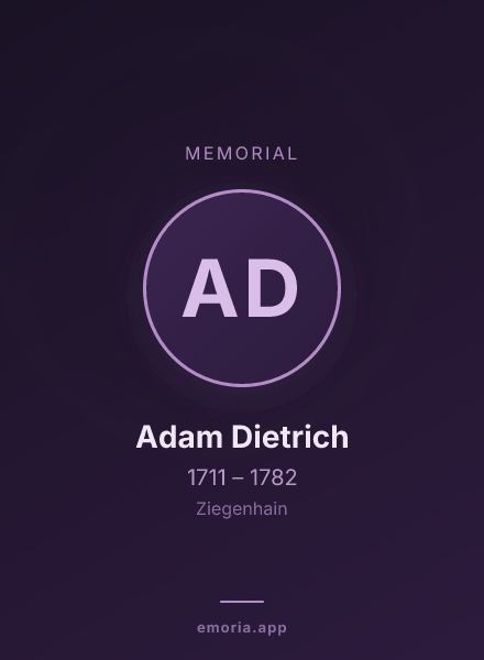 Memorial portrait of Adam Dietrich