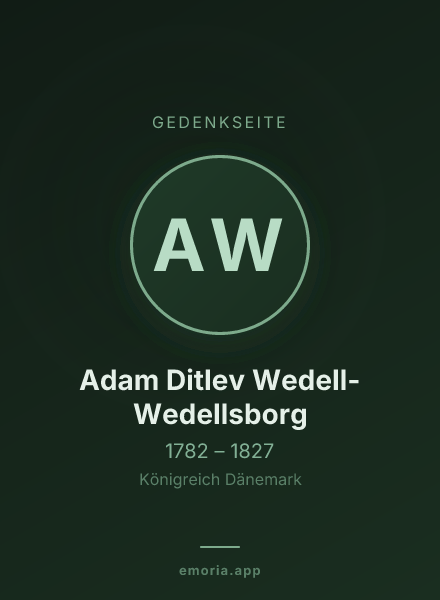 Gedenkportrait von Adam Ditlev Wedell-Wedellsborg