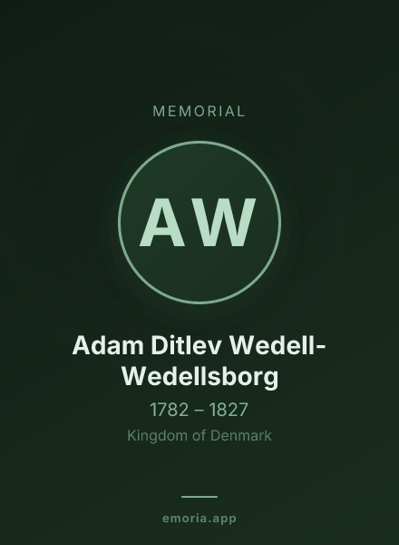 Memorial portrait of Adam Ditlev Wedell-Wedellsborg