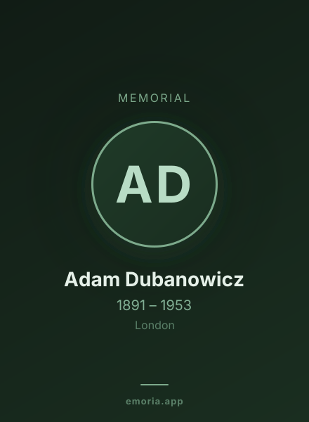 Memorial portrait of Adam Dubanowicz