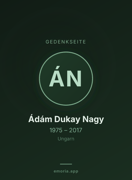 Gedenkportrait von Ádám Dukay Nagy